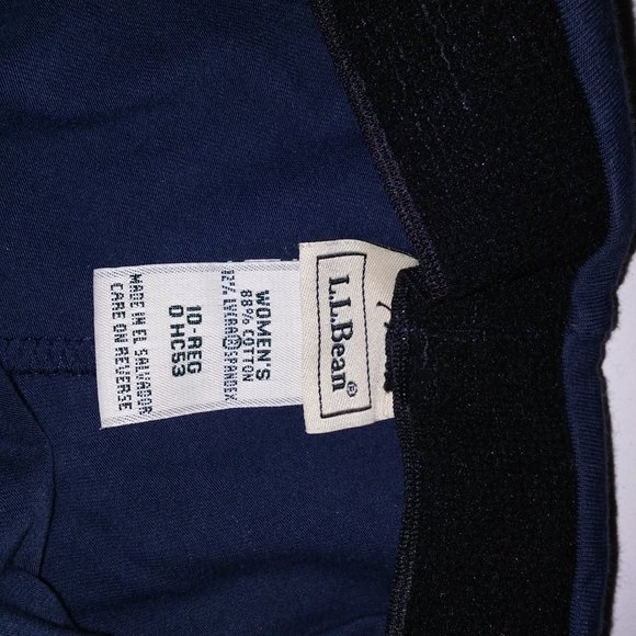 L.L. Bean Pants Stretch Size 10 Regular Solid Navy Blue Cotton Spandex Waist Uns - Picture 6 of 8